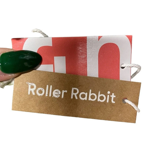 Roller Rabbit Caxias Darya Dress Sage Green White Floral Size Large - Picture 8 of 10